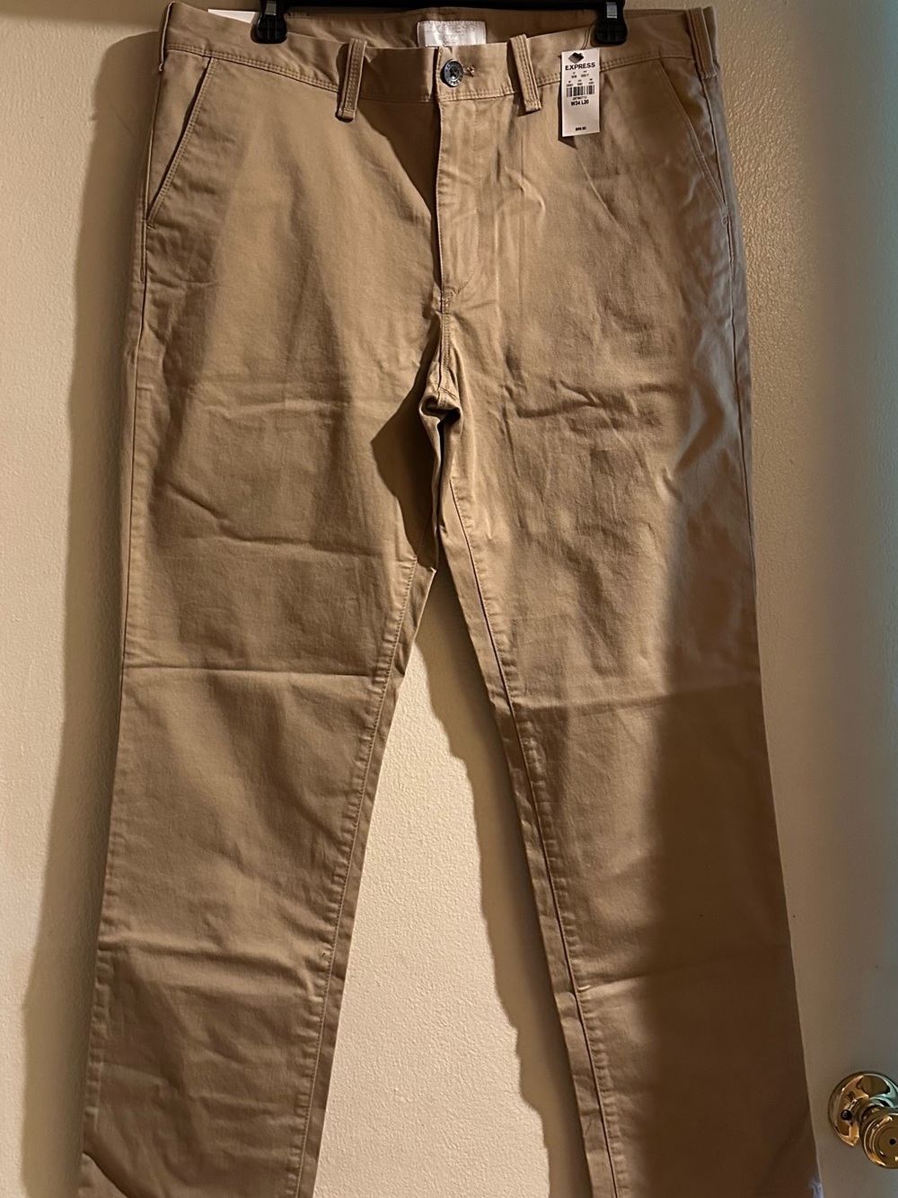 Express Men's Khaki Chino Pants - Tan